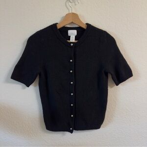 H&M Black Short Sleeve Cardigan XS